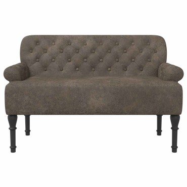 vidaXL Love seat με κουμπιά Σκούρο Γκρι 120x65x78 εκ