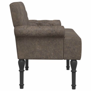 vidaXL Love seat με κουμπιά Σκούρο Γκρι 120x65x78 εκ