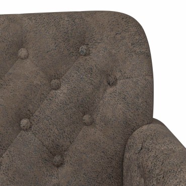 vidaXL Love seat με κουμπιά Σκούρο Γκρι 120x65x78 εκ
