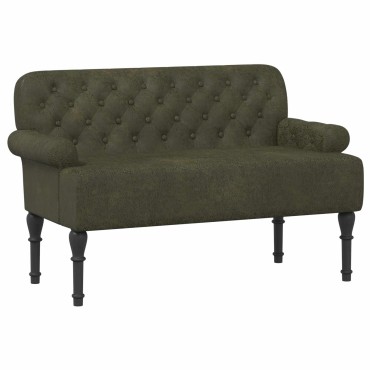 vidaXL Love seat με κουμπιά Στρατιωτικό Πράσινο 120x65x78 εκ