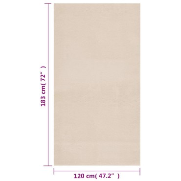 vidaXL Χαλί Shaggy Μπεζ 120x183cm Πολυεστέρας