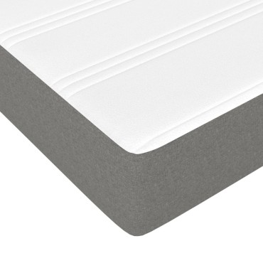 vidaXL Στρώμα με Pocket Springs Μεσαίας Σκληρότητας Σκ. Γκρι 152x203x20cm Ύφασμα Queen 1 τεμ. - Διπλό