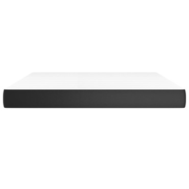 vidaXL Στρώμα με Pocket Springs Μεσαίας Σκληρότητας Μαύρο 152x203x20cm Συνθετικό Δέρμα 1 τεμ. - Διπλό