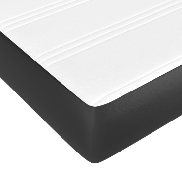 vidaXL Στρώμα με Pocket Springs Μεσαίας Σκληρότητας Μαύρο 152x203x20cm Συνθετικό Δέρμα 1 τεμ. - Διπλό