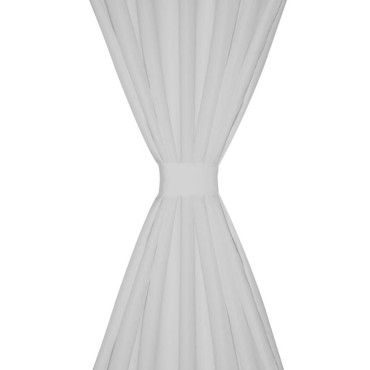 Κουρτίνες με Θηλιές 2 τεμ. Λευκές 140x245cm από Microsatin