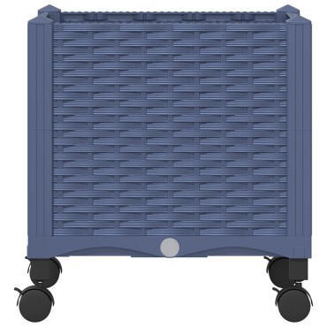 vidaXL Κήπος Γλαστράκι με Ροδάκια Μπλε Γκρι 40 x 40 x 48 cm PP