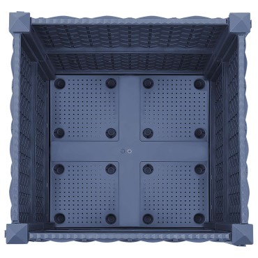 vidaXL Κήπος Γλαστράκι με Ροδάκια Μπλε Γκρι 40 x 40 x 48 cm PP
