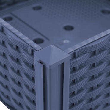 vidaXL Κήπος Γλαστράκι με Ροδάκια Μπλε Γκρι 40 x 40 x 48 cm PP