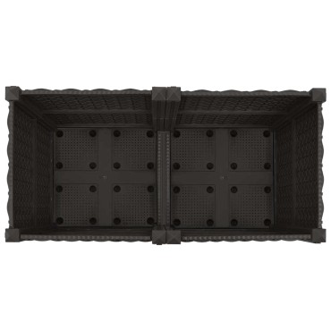 vidaXL Κήπος Γλαστράκι με Ροδάκια Μαύρο 80 x 40 x 44 εκ PP
