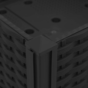 vidaXL Κήπος Γλαστράκι με Ροδάκια Μαύρο 80 x 40 x 44 εκ PP