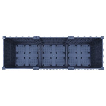vidaXL Κήπος Γλαστράκι με Ροδάκια Μπλε Γκρι 120 x 40 x 48 cm PP