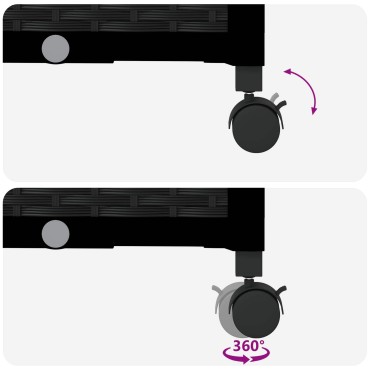 vidaXL Κήπος Γλαστράκι με Ροδάκια Μαύρο 160 x 40 x 44 εκ PP