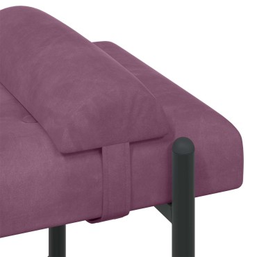 vidaXL Παγκάκι με κουμπιά και μαξιλάρια Μοβ 110x40x46cm Βελούδο