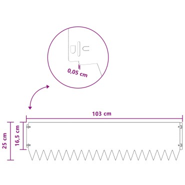 vidaXL Περίγραμμα γκαζόν 20 τμχ. 103 x 25 εκ Stainless Steel Ασημί