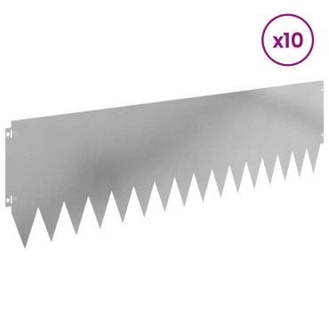 vidaXL Περίγραμμα γκαζόν 10 τμχ. 103 x 30 εκατοστά Stainless Steel