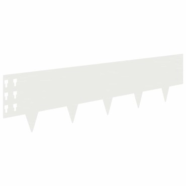 vidaXL Περίγραμμα γκαζόν 20 τμχ. 100 x 25 cm Ατσάλι Λευκό