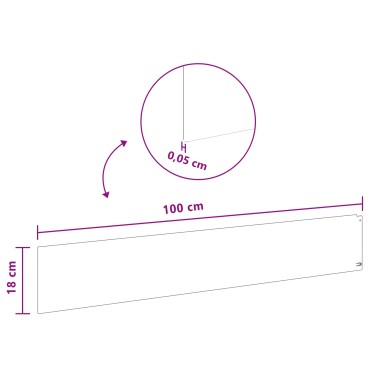 vidaXL Περίγραμμα γκαζόν 10 τμχ. 100 x 18 εκ Ατσάλι Ασημί