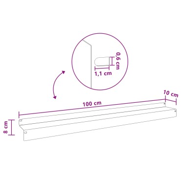 vidaXL Περίγραμμα γκαζόν 30 τμχ. 100 x 10 x 8 εκ Ατσάλι Ασημί