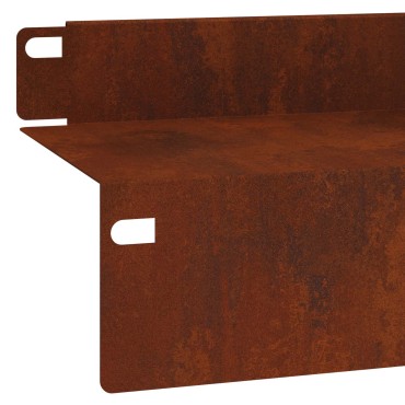 vidaXL Περίγραμμα γκαζόν 10 τμχ. 100 x 10 x 8 εκ Ατσάλι Σκ rusty