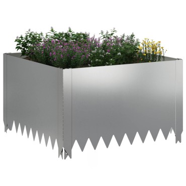 vidaXL Περίγραμμα γκαζόν 60 x 60 x 35 cm Ατσάλι Ασημί