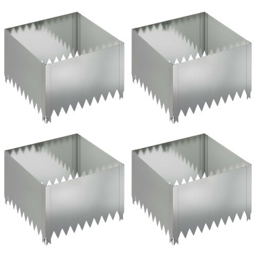 vidaXL Περίγραμμα γκαζόν 4 τμχ. 60 x 60 x 35 cm Ατσάλι Ασημί