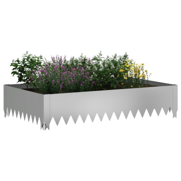 vidaXL Περίγραμμα γκαζόν 100 x 60 x 20 εκ. Ατσάλι Ασημί