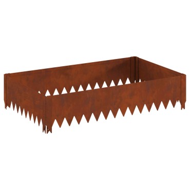 vidaXL Περίγραμμα γκαζόν 4 τμχ. 100 x 60 x 20 εκ. Ατσάλι Σκ rusty