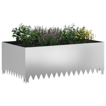 vidaXL Περίγραμμα γκαζόν 100 x 60 x 35 cm Ατσάλι Ασημί
