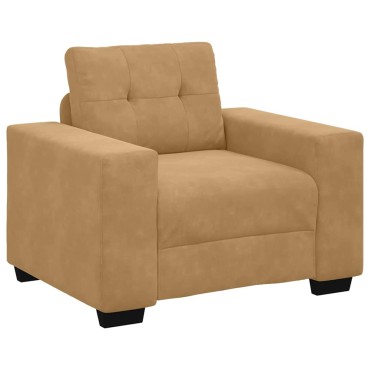 vidaXL Σετ Καναπέ 3 τεμ. Καφέ Βελούδο 221x80x80cm  Τριθέσιος