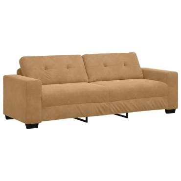 vidaXL Σετ Καναπέ 3 τεμ. Καφέ Βελούδο 221x80x80cm  Τριθέσιος