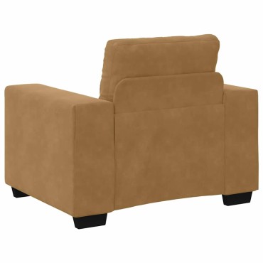 vidaXL Σετ Καναπέ 3 τεμ. Καφέ Βελούδο 221x80x80cm  Τριθέσιος