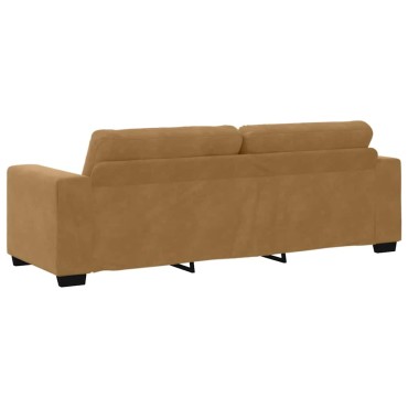 vidaXL Σετ Καναπέ 3 τεμ. Καφέ Βελούδο 221x80x80cm  Τριθέσιος