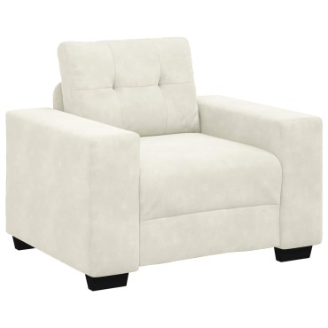 vidaXL Σετ Καναπέ 3 τεμ. Κρεμ Βελούδο 221x80x80cm  Τριθέσιος