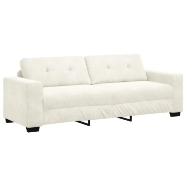vidaXL Σετ Καναπέ 3 τεμ. Κρεμ Βελούδο 221x80x80cm  Τριθέσιος