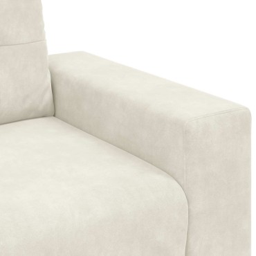 vidaXL Σετ Καναπέ 3 τεμ. Κρεμ Βελούδο 221x80x80cm  Τριθέσιος