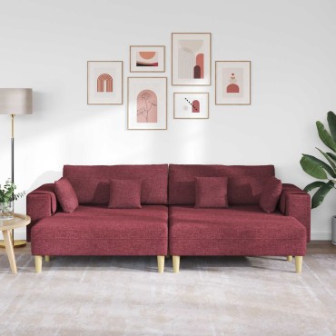vidaXL Καναπές 3 τεμ. Κόκκινο ύφασμα 250x188x76cm  Τριθέσιος