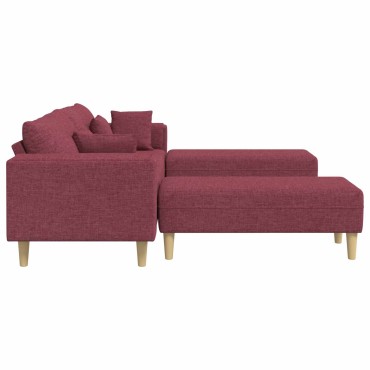 vidaXL Καναπές 3 τεμ. Κόκκινο ύφασμα 250x188x76cm  Τριθέσιος