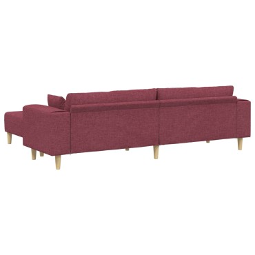 vidaXL Καναπές 3 τεμ. Κόκκινο ύφασμα 250x188x76cm  Τριθέσιος