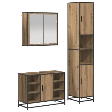 vidaXL Σετ Επίπλων Μπάνιου 3 τεμ. Artisan Oak 80x33x60 εκ