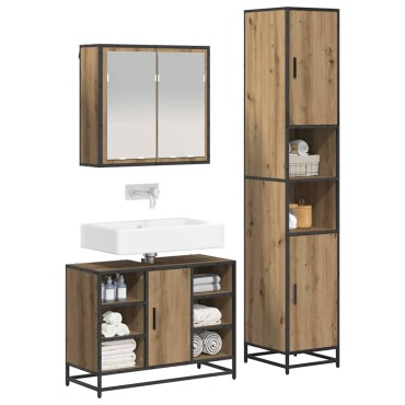 vidaXL Σετ Επίπλων Μπάνιου 3 τεμ. Artisan Oak 80x33x60 εκ