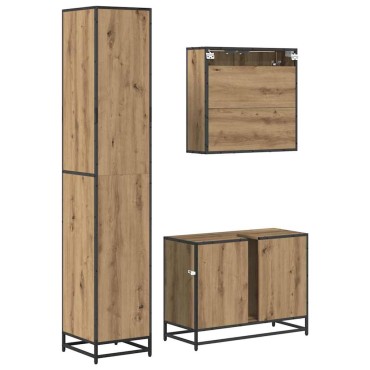 vidaXL Σετ Επίπλων Μπάνιου 3 τεμ. Artisan Oak 80x33x60 εκ