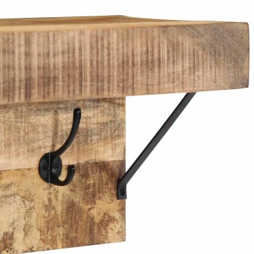 vidaXL Κρεμάστρα Επιτοίχιο Καφέ 73 x 19 x 23 εκ. Μασίφ ξύλο μάνγκο