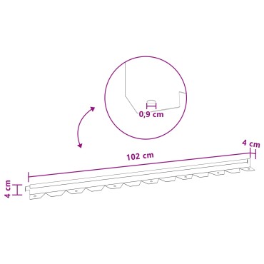 vidaXL Περίγραμμα γκαζόν 20 τμχ. 102 x 4 x 4 εκ. Ατσάλι Ασημί