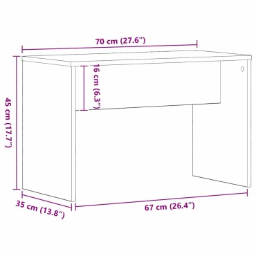 vidaXL Σκαμπό Ντυσίματος Μαύρη δρυς 70x35x45cm 1 τεμ.