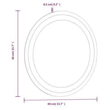 vidaXL Καθρέφτης Μπάνιου LED Στρογγυλός 40 εκ.
