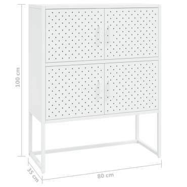 vidaXL Ντουλάπι Λευκό 80x35x100cm από Ατσάλι 1 τεμ.
