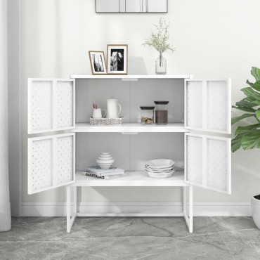vidaXL Ντουλάπι Λευκό 80x35x100cm από Ατσάλι 1 τεμ.