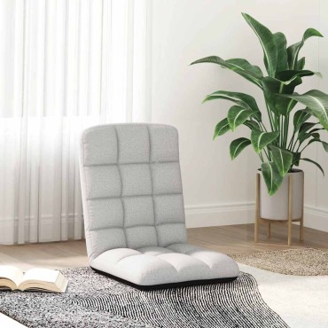 vidaXL Πτυσσόμενη Καρέκλα Δαπέδου Cloud Γκρι 71x51x62cm Υφασμάτινη