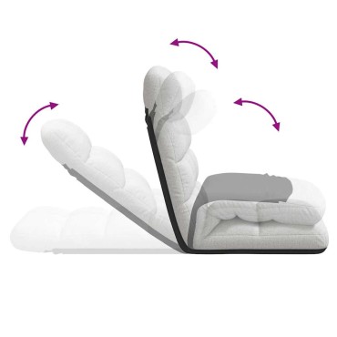 vidaXL Πτυσσόμενη Καρέκλα Δαπέδου Cloud Γκρι 71x51x62cm Υφασμάτινη