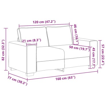 vidaXL Διθέσιος Καναπές Καφέ 160x77x82cm Ύφασμα